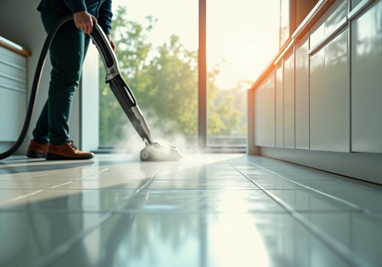 Deep clean of a kitchen using heavy duty tools